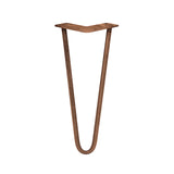 Dunkelbraune, geschwungene Tischbeine aus Metall mit zwei Streben, ideal für DIY-Möbelprojekte und moderne Einrichtung. Höhe 30,5 cm