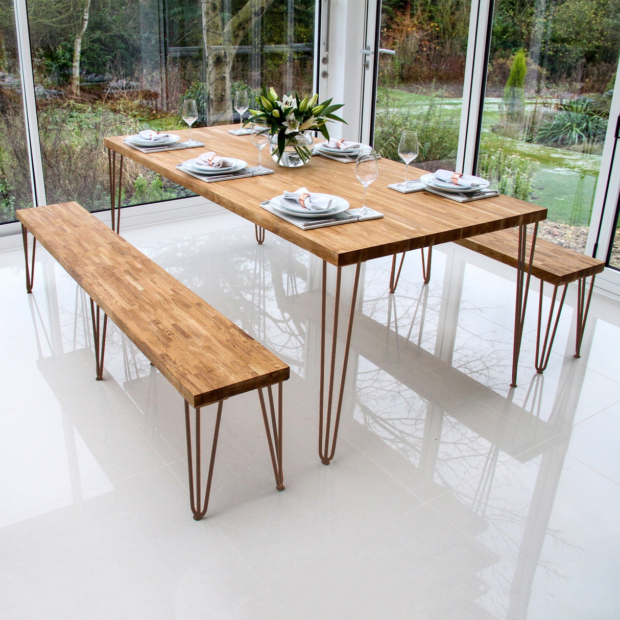 4 x Hairpin Legs Tischbeine 71cm 2 Streben