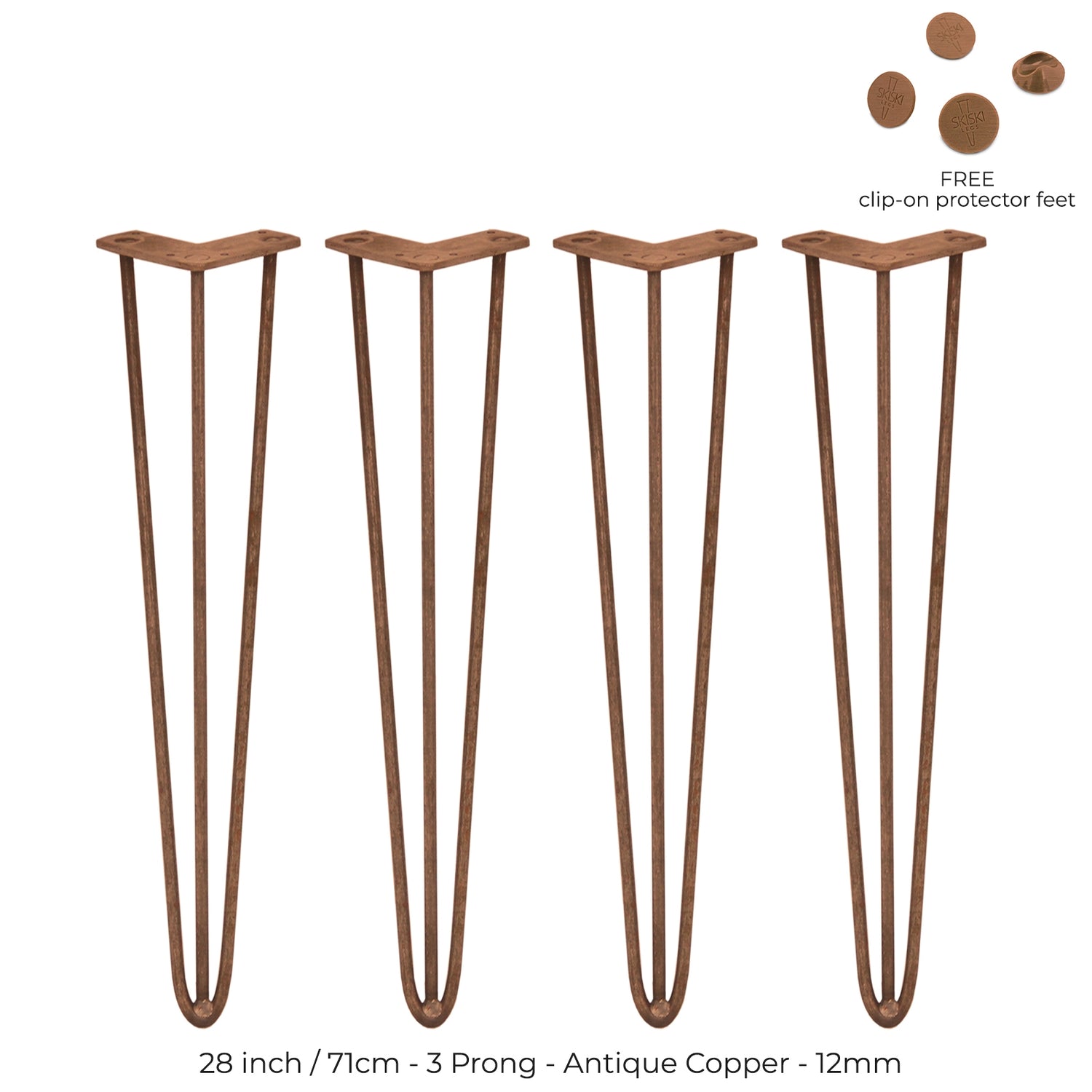 4 x Hairpin Legs Tischbeine 71cm 3 Streben