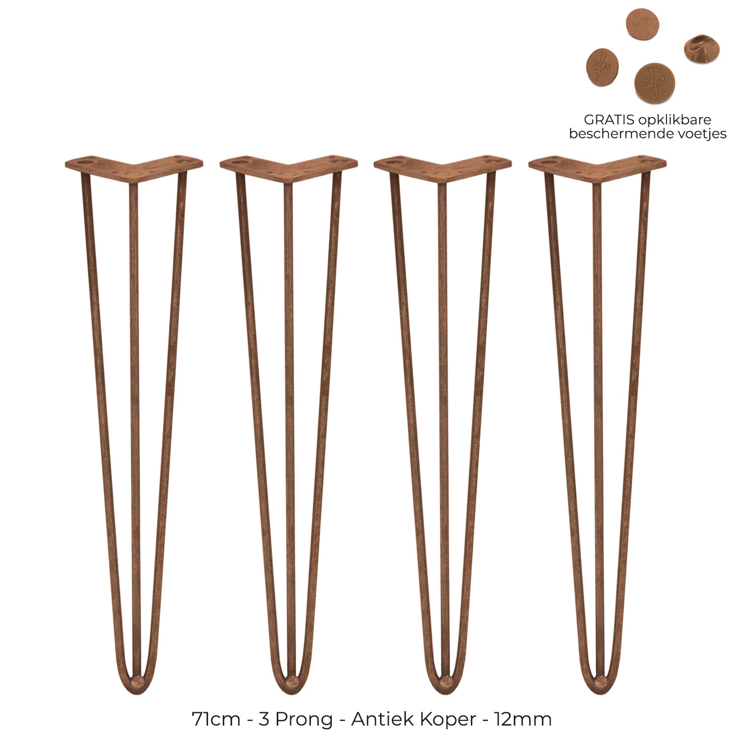 4 x Hairpin Legs Tischbeine 71cm 3 Streben