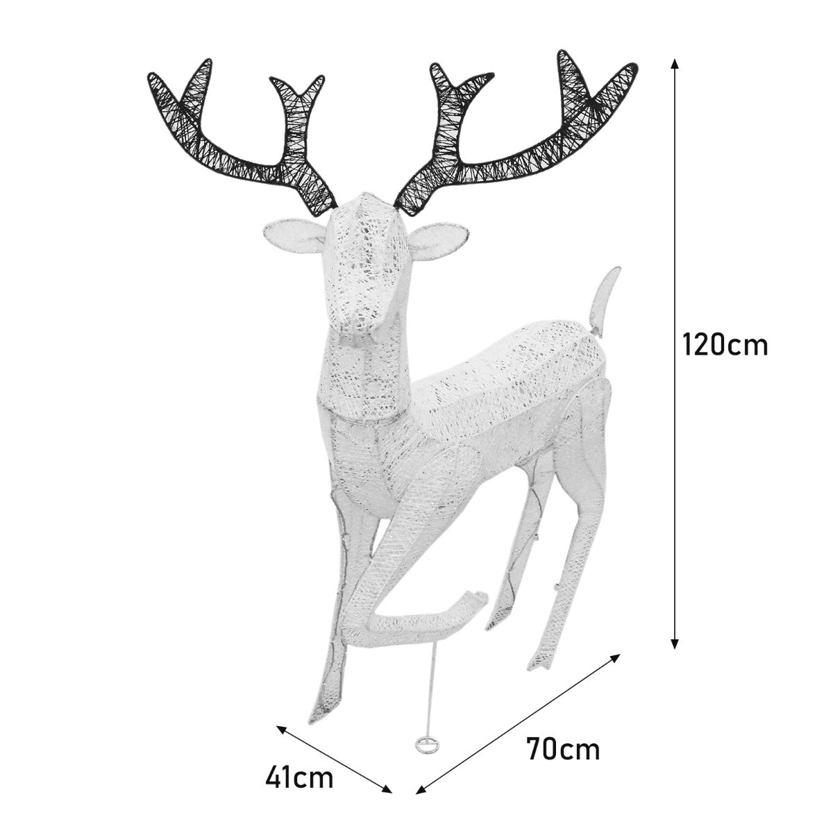 Beleuchteter Hirsch, Reh und Schneemann