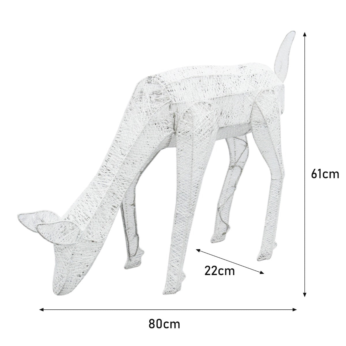 Beleuchteter Hirsch, Reh und Schneemann