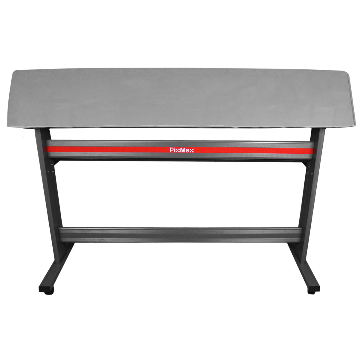 Vinylschneider mit 1350 mm Breite, grauer Arbeitsfläche, stabiler schwarzer Rahmen, rotes LED-Licht zur präzisen Schnittführung