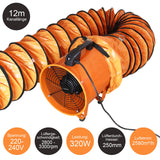 MAXBLAST Profesioneller Industrieventilator 250mm 320W - 12m Kanal