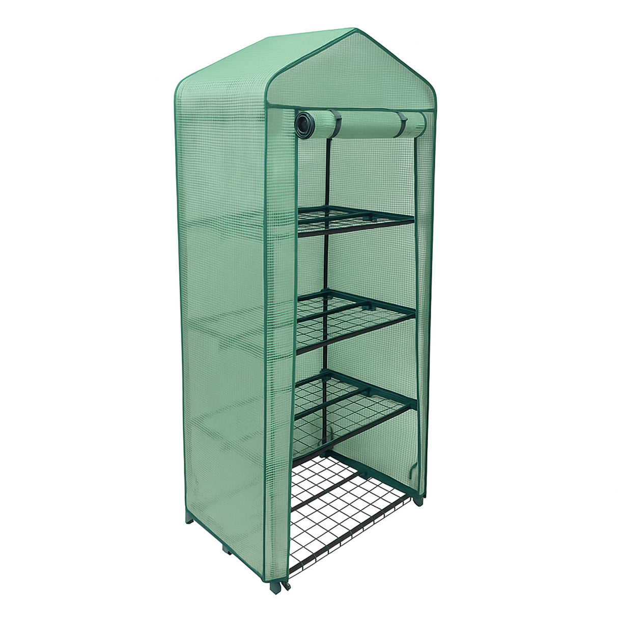 Mini-Gewächshaus / Foliengewächshaus mit 4 Regale und Polyethylen-Abdeckung