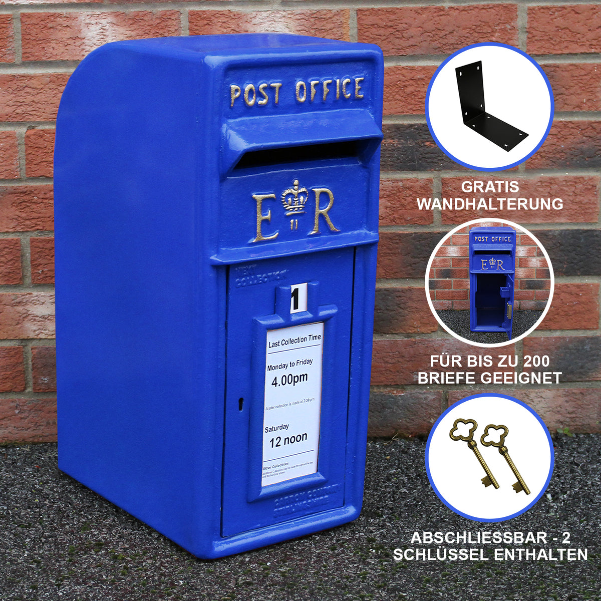 Briefkasten im Schottischen Stil - Blau