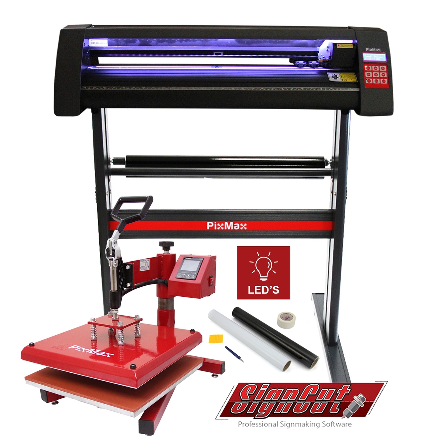 LED Schneideplotter, 38cm Transferpresse & Software