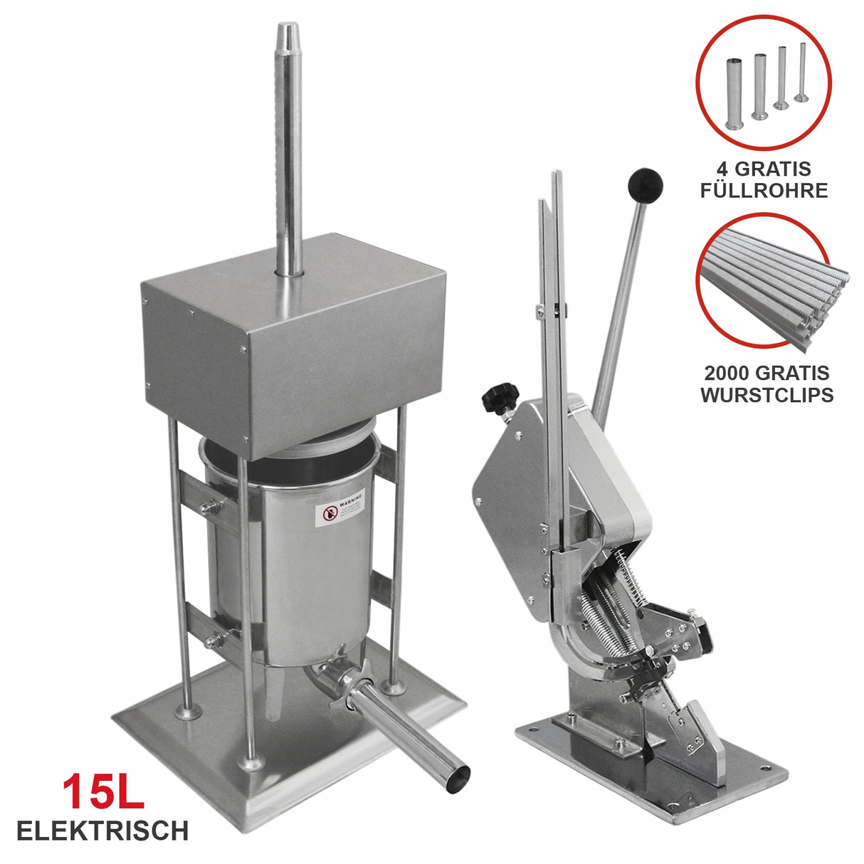 15L kommerzieller, elektrischer Wurstfüller & Wurstclipper