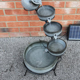 Solar Kaskadenbrunnen mit Akku - Grau