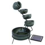 Solar Kaskadenbrunnen mit Akku - Grün