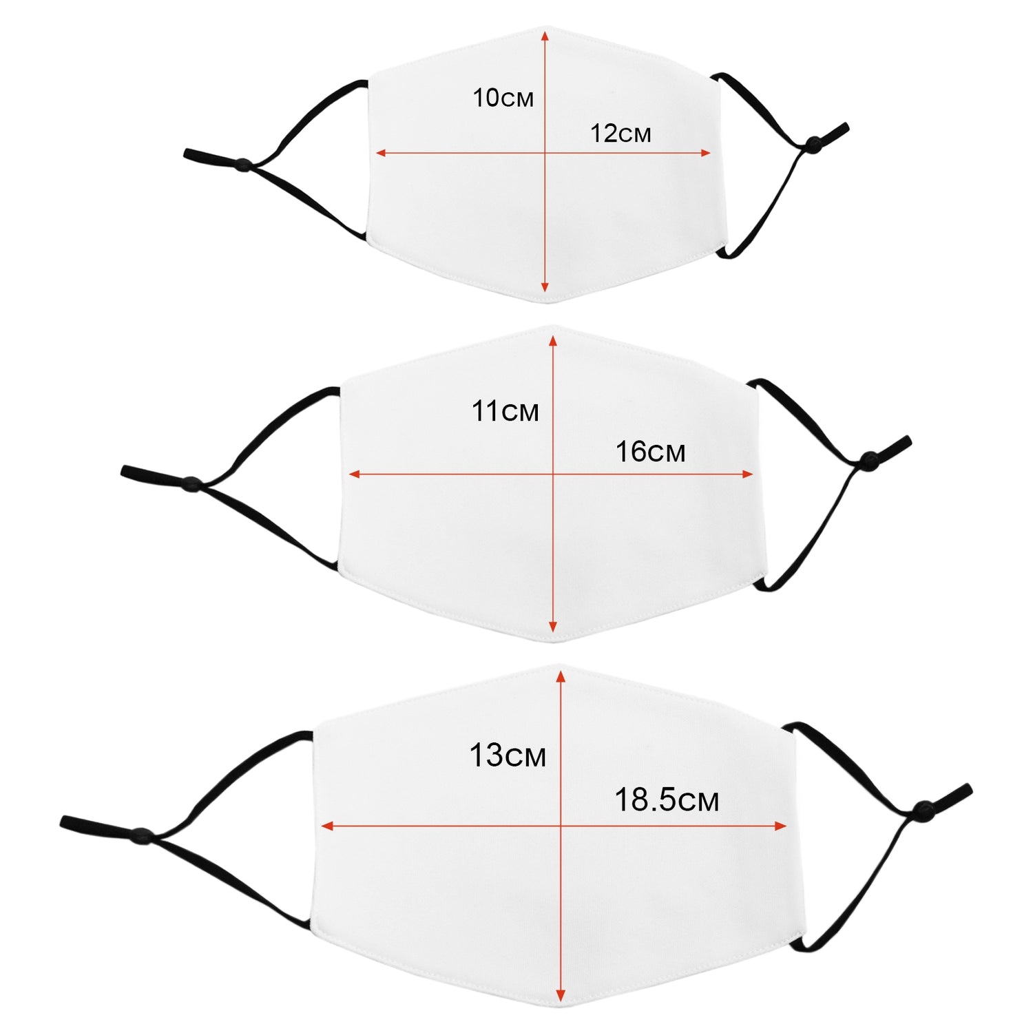 Gesichtsmasken – verschiedene Größen / 30er Packung