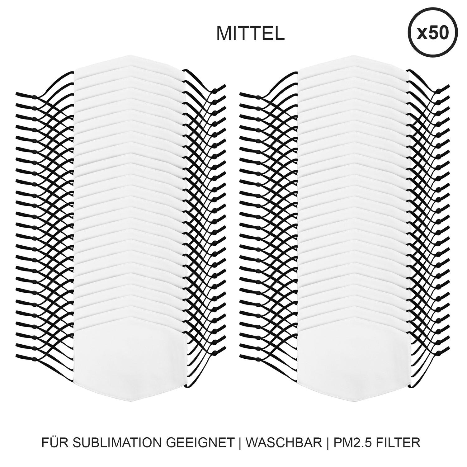 Gesichtsmasken - Groß / 50er Packung