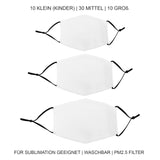 Gesichtsmasken – verschiedene Größen / 50er Packung