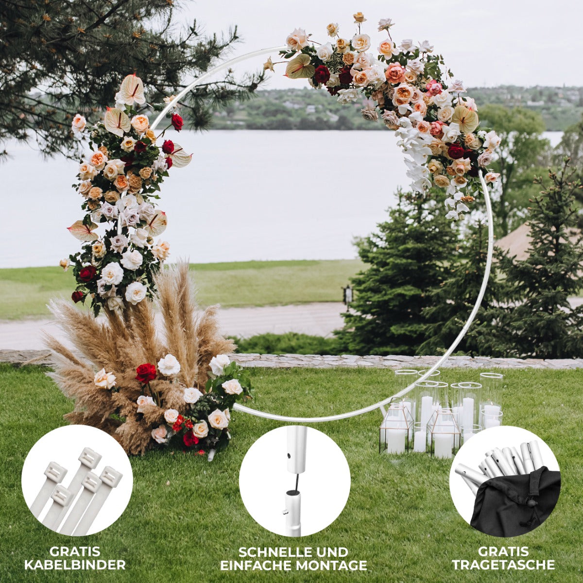 Hochzeit Ballonbogen Weiß 200cm