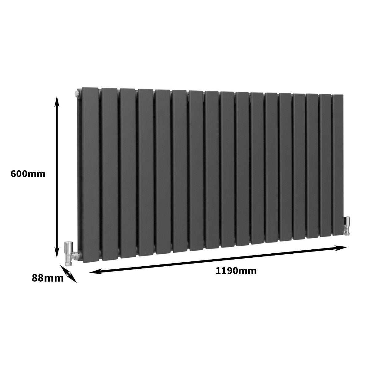 Paneelheizkörper Anthrazit Grau 600mm x 1190mm