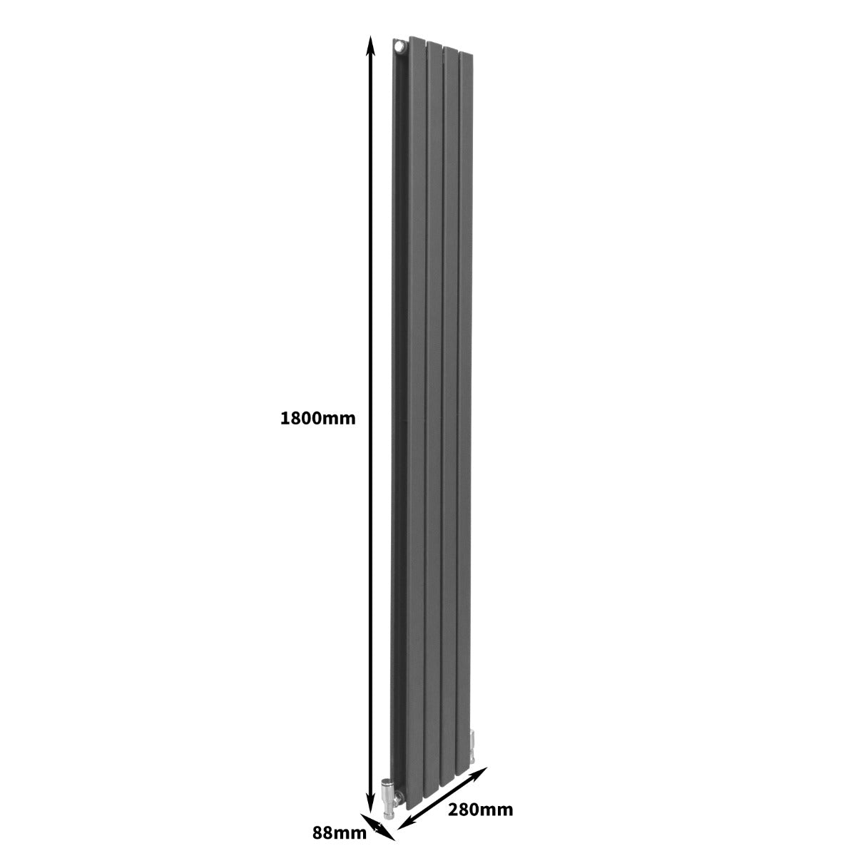 Paneelheizkörper Anthrazit Grau 1800mm x 280mm