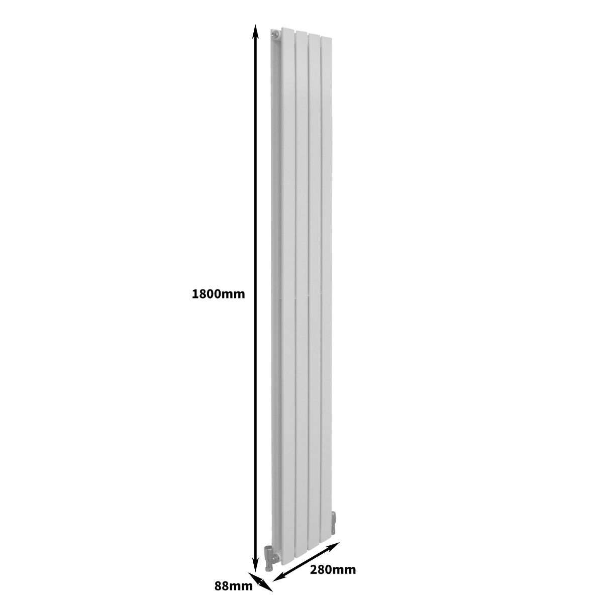 Paneelheizkörper Glänzendes Weiß 1800mm x 280mm