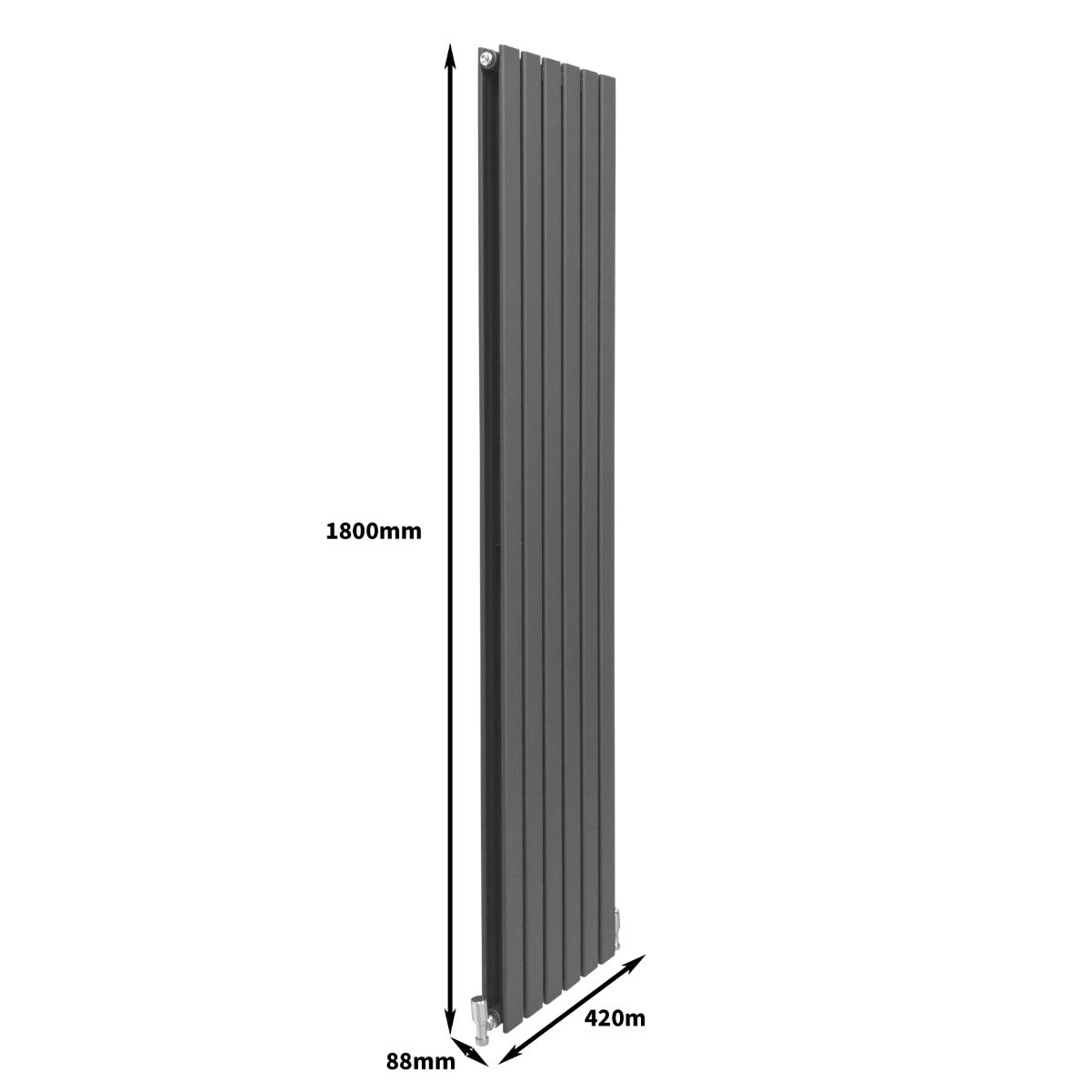 Paneelheizkörper Anthrazit Grau 1800mm x 420mm