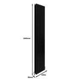 Paneelheizkörper Matte Schwarz 1800mm x 420mm