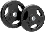 2 x 25kg Gummierte Olympia Hantelscheiben – Tri-Grip