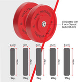 Farbige Bumper Plates von Body Revolution, rot mit verschiedenen Gewichten, kompatibel mit 2-Zoll-Olympiastangen, robust und langlebig