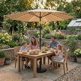 LED-Kipp-Sonnenschirm 2,7m mit Ständer - Beige