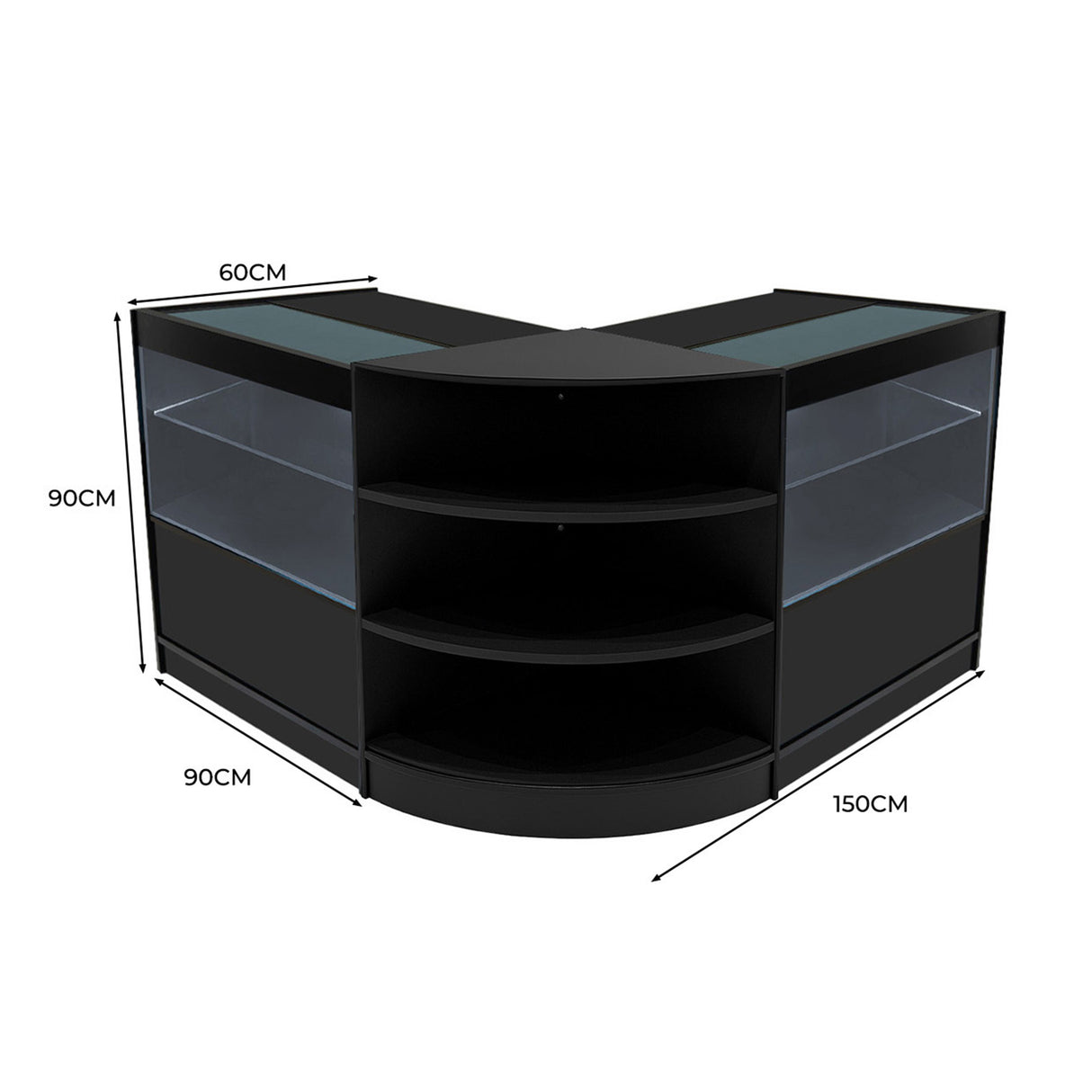 Andromeda LED Verkaufstheken-Set LM60 + C900 (2 Stück) – Schwarz
