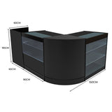 Vega LED Verkaufstheken-Set CM60 + C900 + K900 + TB60 – Schwarz