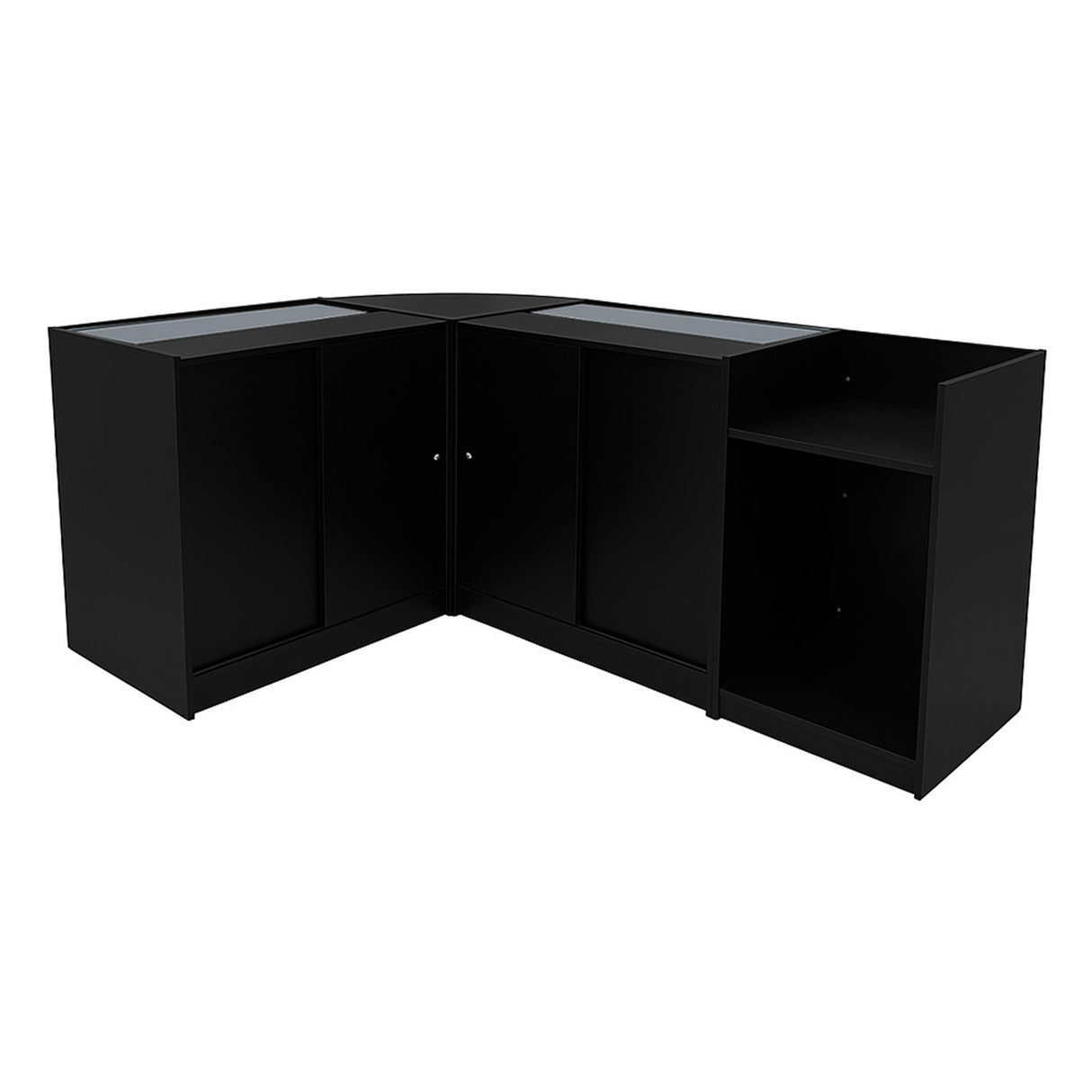 Europa LED Verkaufstheken-Set LM60 + B900 + C900 + TB60 – Schwarz