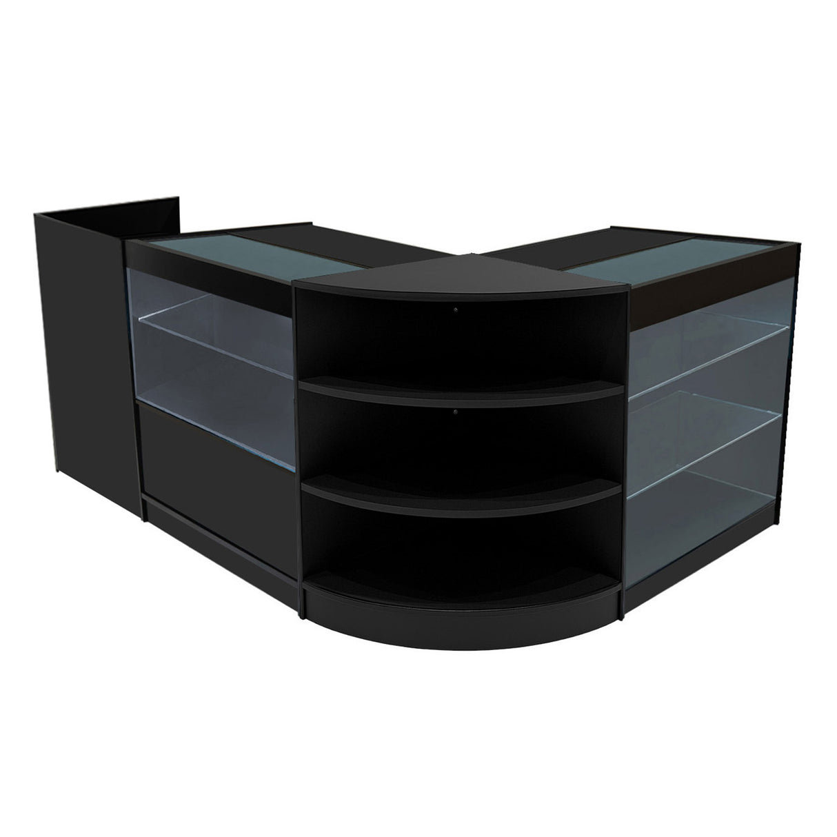 Theia LED Verkaufstheken-Set LM60 + C900 + K900 + TB60 – Schwarz