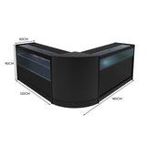 Adonis LED Ladentheke Set CM60 + B1200 + C1200 – Schwarz