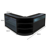 Demeter LED Verkaufstheken-Set LM60 + K1200 + B1200 - Schwarz