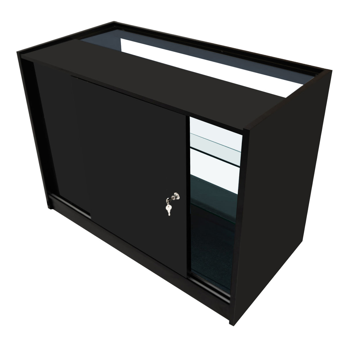 Vega LED Verkaufstheken-Set CM60 + C1200 + K1200 + TB60 – Schwarz