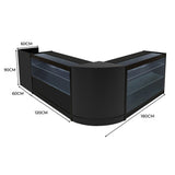 Vega LED Verkaufstheken-Set CM60 + C1200 + K1200 + TB60 – Schwarz