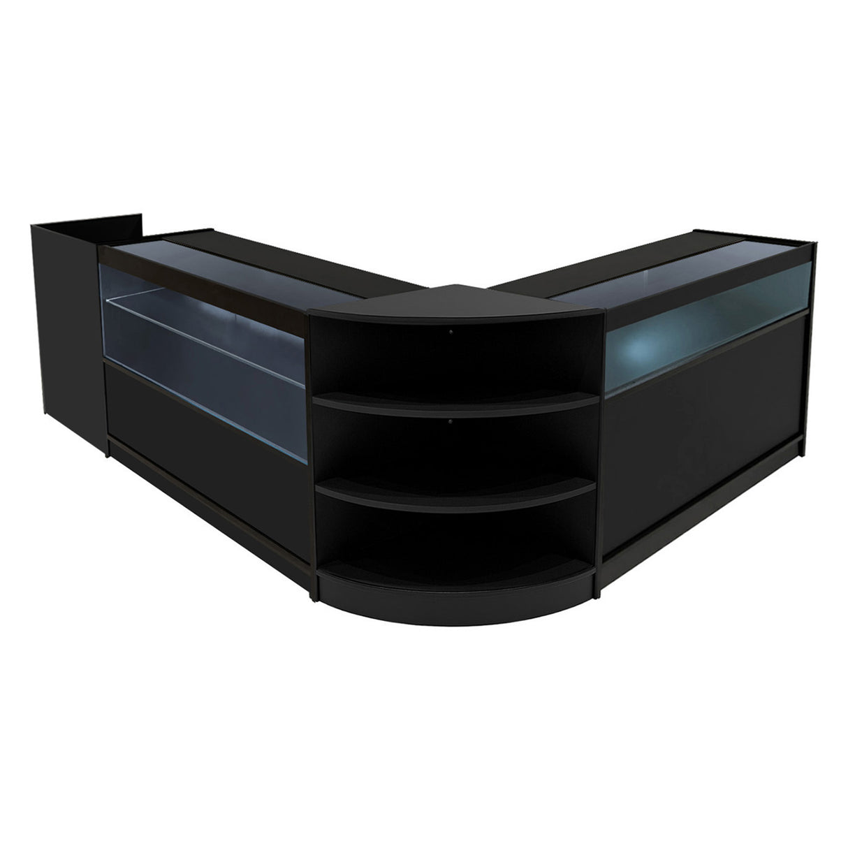 Europa LED Verkaufstheken-Set LM60 + B1200 + C1200 + TB60 – Schwarz