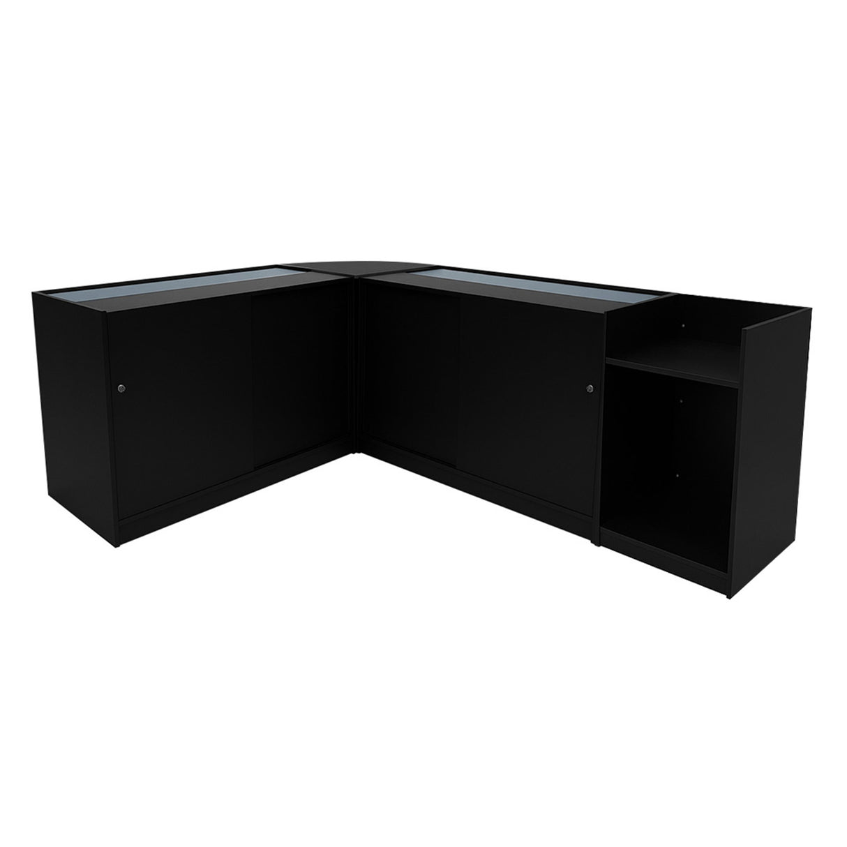 Europa LED Verkaufstheken-Set LM60 + B1200 + C1200 + TB60 – Schwarz