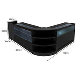 Europa LED Verkaufstheken-Set LM60 + B1200 + C1200 + TB60 – Schwarz