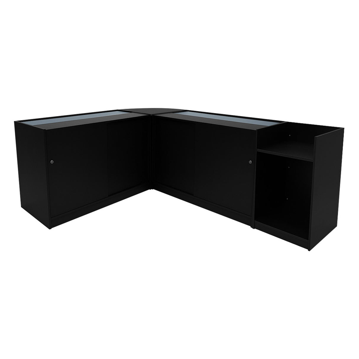 Theia LED Verkaufstheken-Set LM60 + C1200 + K1200 + TB60 – Schwarz