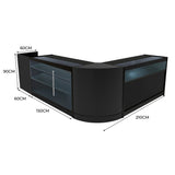 Polaris LED Verkaufstheken-Set CM60 + B1500 + K1500 + TB60 – Schwarz