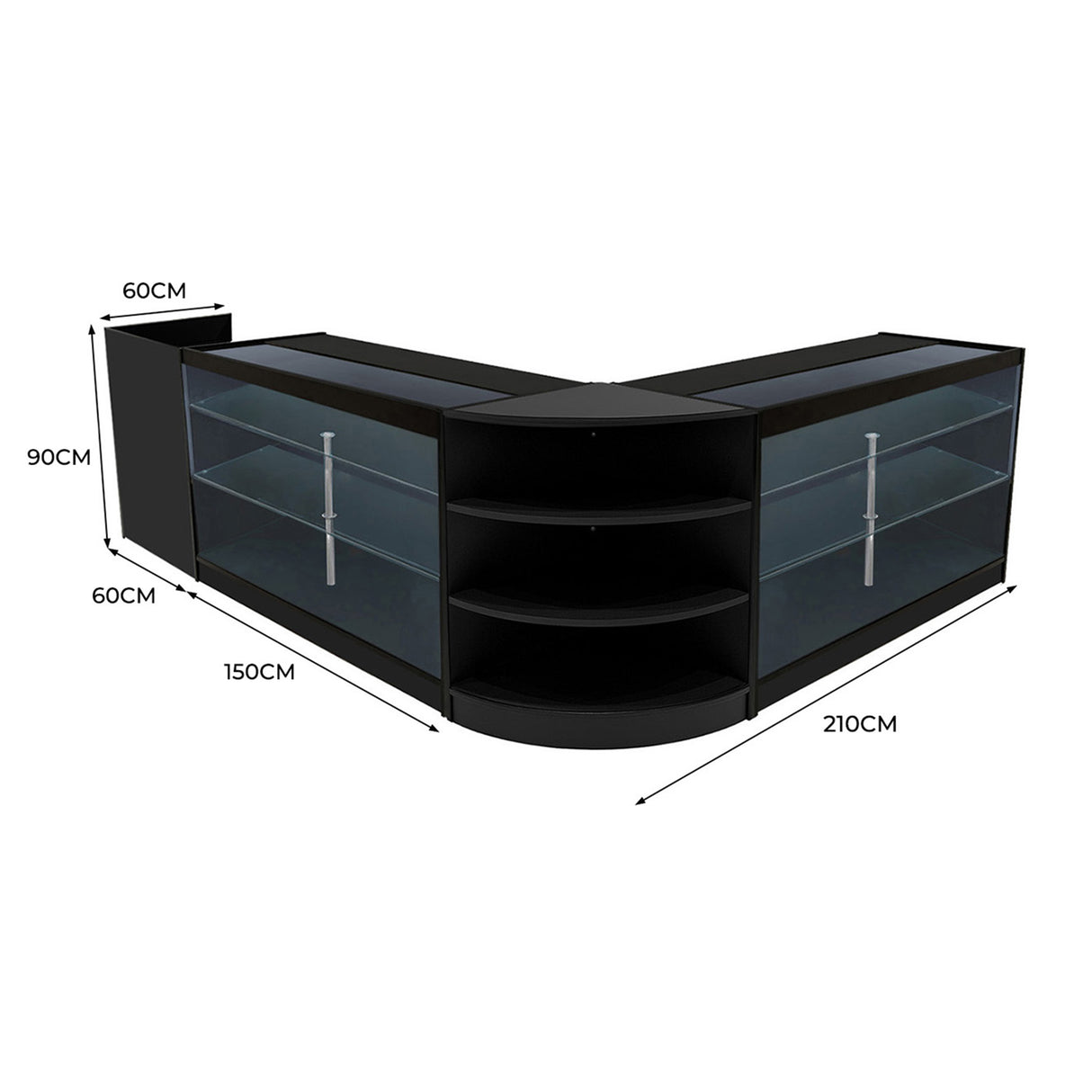 Astro LED Verkaufstheken-Set LM60 + K1500 (2 Stück)+ TB60 – Schwarz