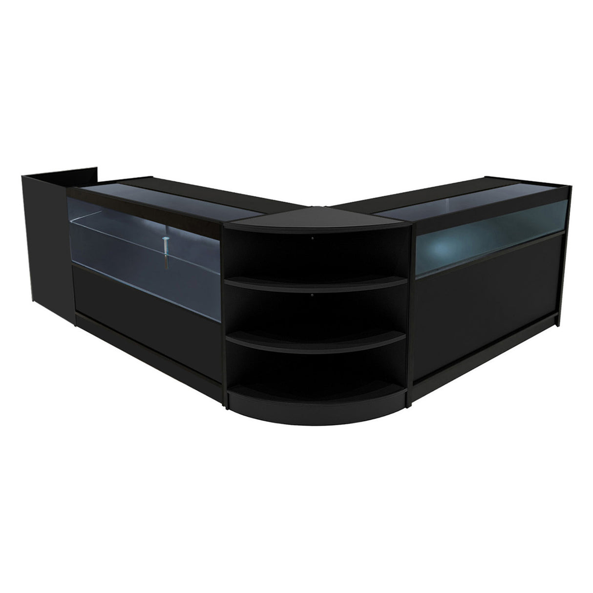 Europa LED Verkaufstheken-Set LM60 + B1500 + C1500 + TB60 – Schwarz