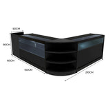 Europa LED Verkaufstheken-Set LM60 + B1500 + C1500 + TB60 – Schwarz