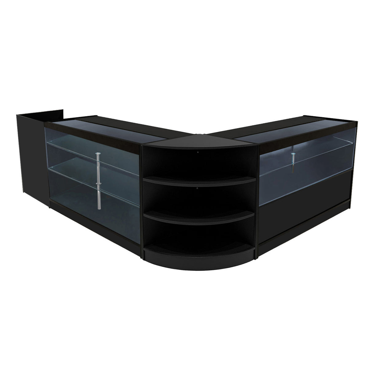 Theia LED Verkaufstheken-Set LM60 + C1500 + K1500 + TB60 – Schwarz