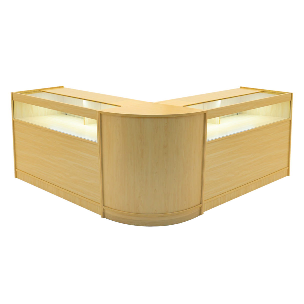 Iris LED Verkaufstheken-Set CM60 + B1200 (2 Stück) – Ahorn
