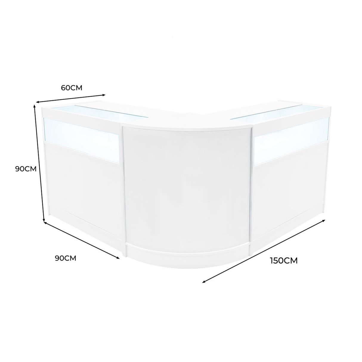 Iris LED Verkaufstheken-Set CM60 + B900 (2 Stück) – Weiß