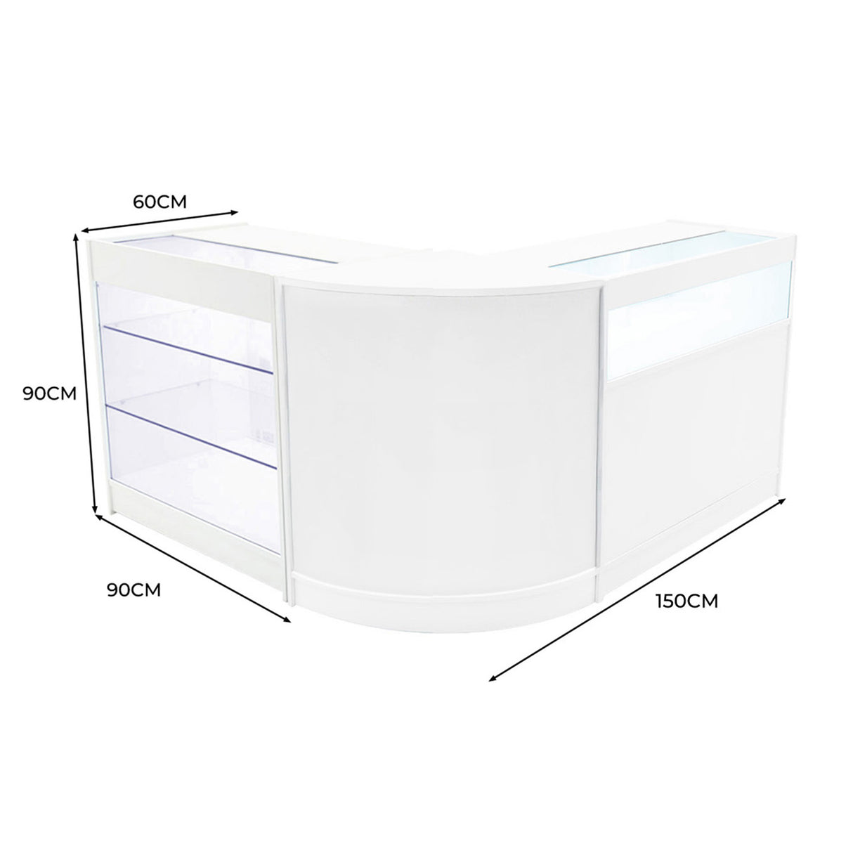 Triton LED Verkaufstheken-Set CM60 + K900 + B900 - Weiß