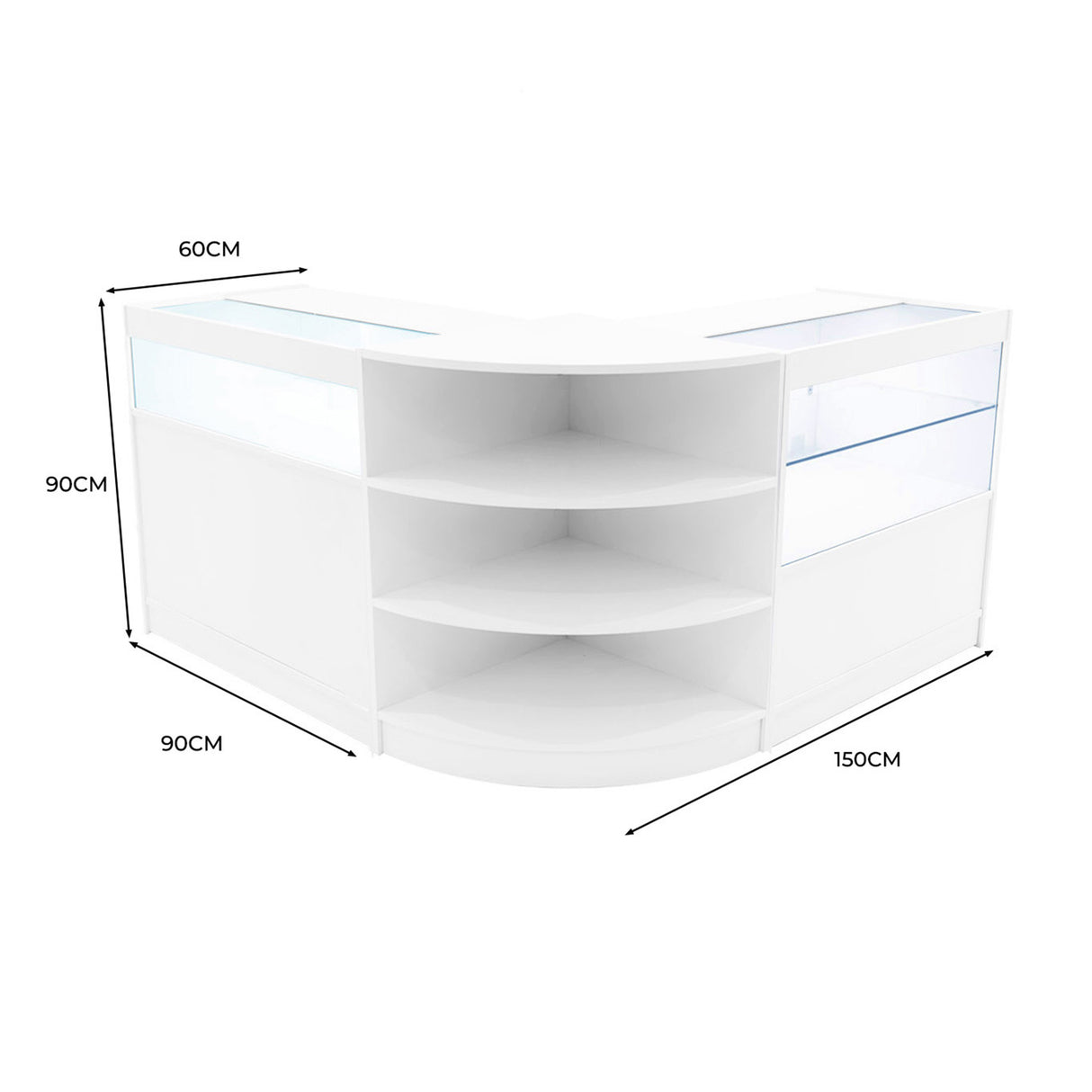 Harmonia LED Verkaufstheken-Set LM60 + B900 + C900 – Weiß