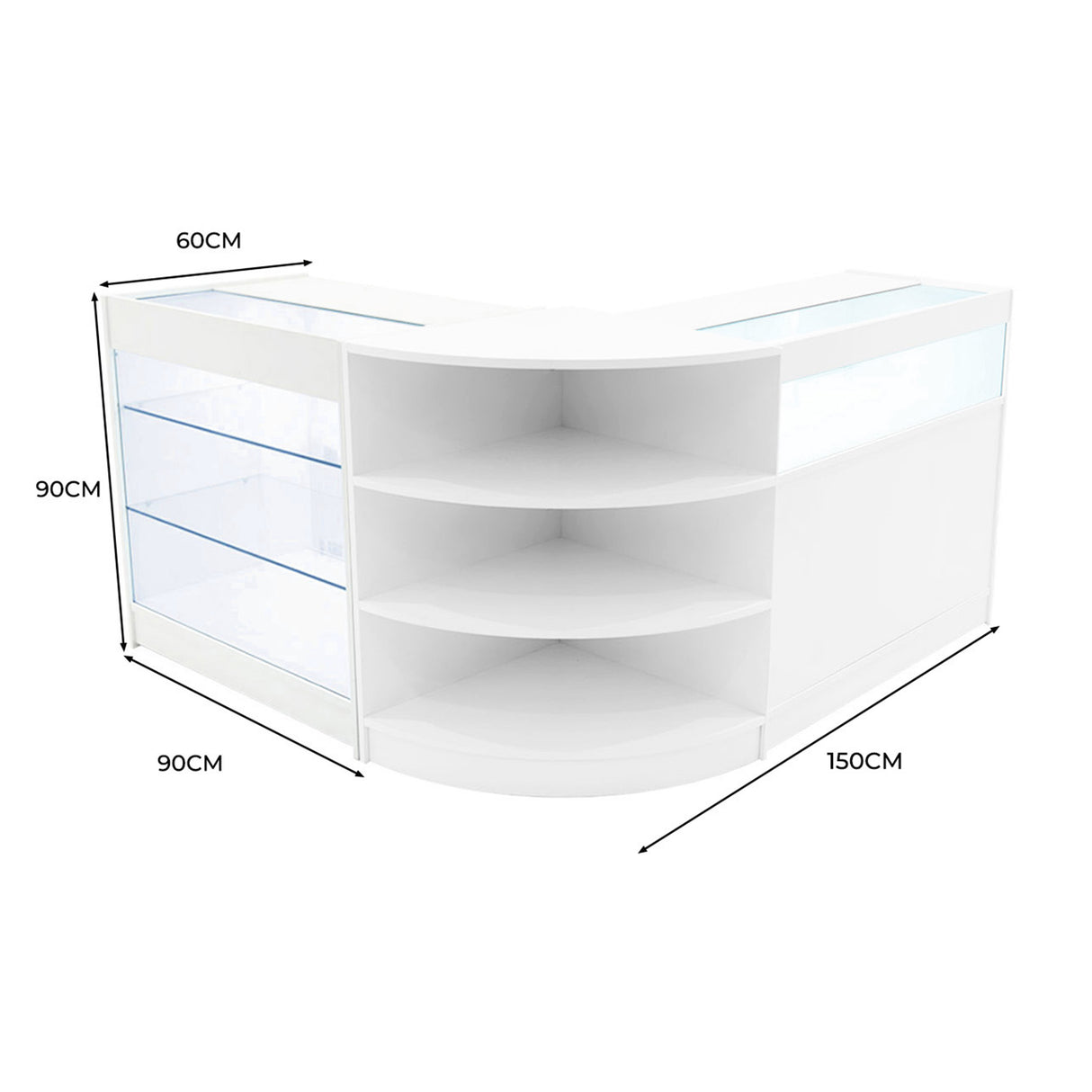 Demeter LED Verkaufstheken-Set LM60 + K900 + B900 - Weiß