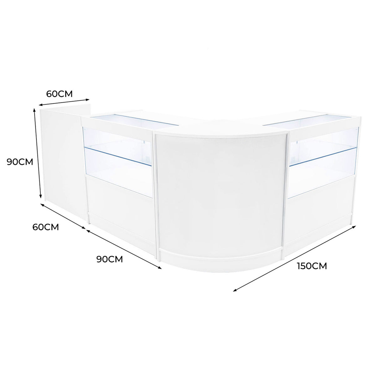 Phoenix LED Verkaufstheken-Set CM60 + C900 (2 Stück)+ TB60 – Weiß