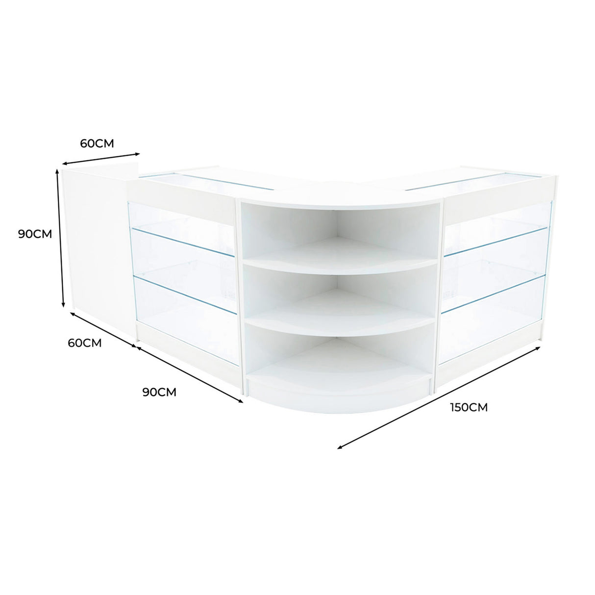 Astro LED Verkaufstheken-Set LM60 + K900 (2 Stück)+ TB60 – Weiß